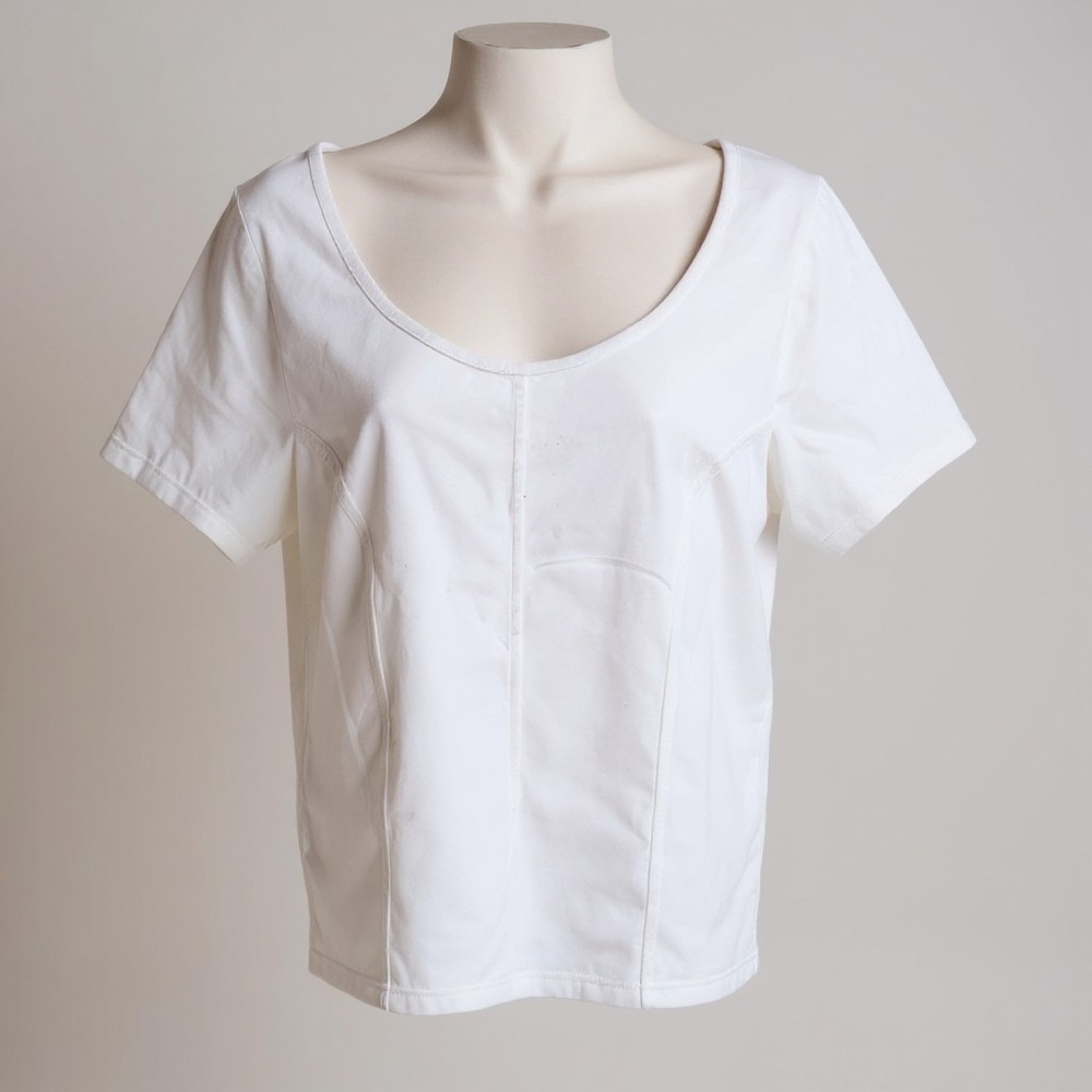 Levis Womens XL White Cropped Mars Corset T-Shirt Scoop Neck Short Sleeve NWT